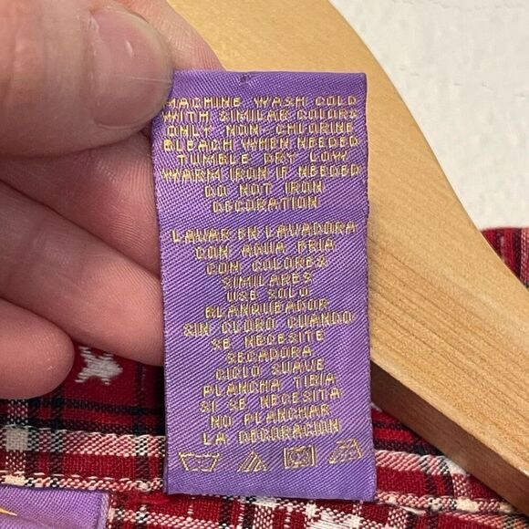 Vintage Pooh Disney Jerry Leigh Gingham Embroidered Button Down Shirt Size 26W/2 - Picture 4 of 10